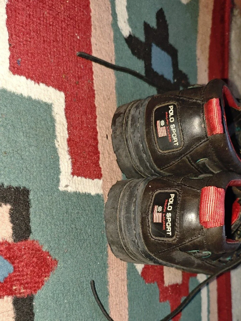 Men's Brown Leather Boat Shoes with Red Trim